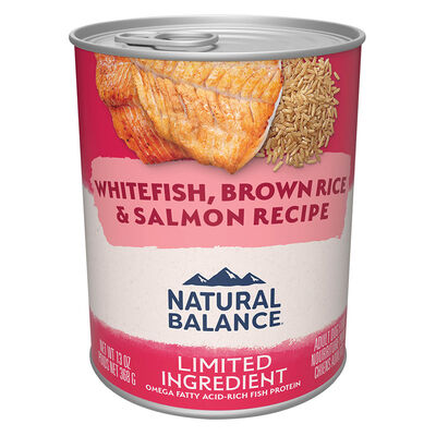 Natural Balance, Can, Adult - LID - Whitefish, Rice, & Salmon - 368 g - Wet Dog Food