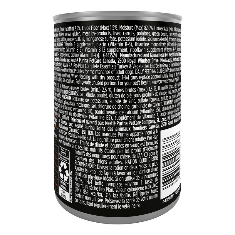 Pro Plan, Adult Complete Essentials - Turkey & Vegetables - 368 g - Wet Dog Food image number null