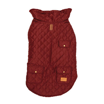 Canada Paws, Quilted Barn Coat - Burgundy - Dog Coat