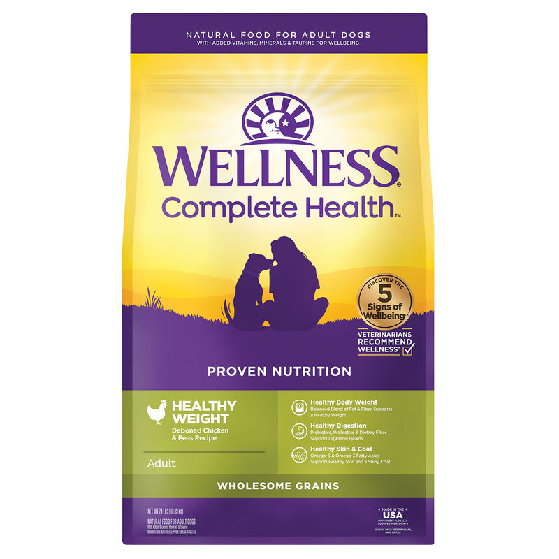 Wellness, Adult Complete Health - Healthy Weight Deboned Chicken & Peas - 10.9 kg - Dry Dog Food image number null