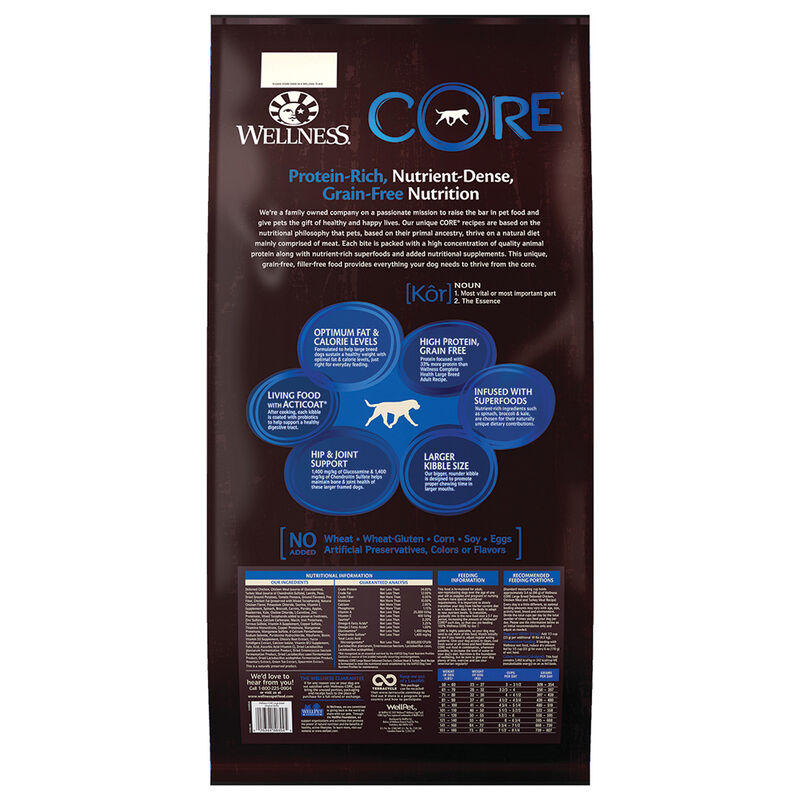 Wellness, Core, Grain Free Large Breed - 26 lb - Dry Dog Food image number null