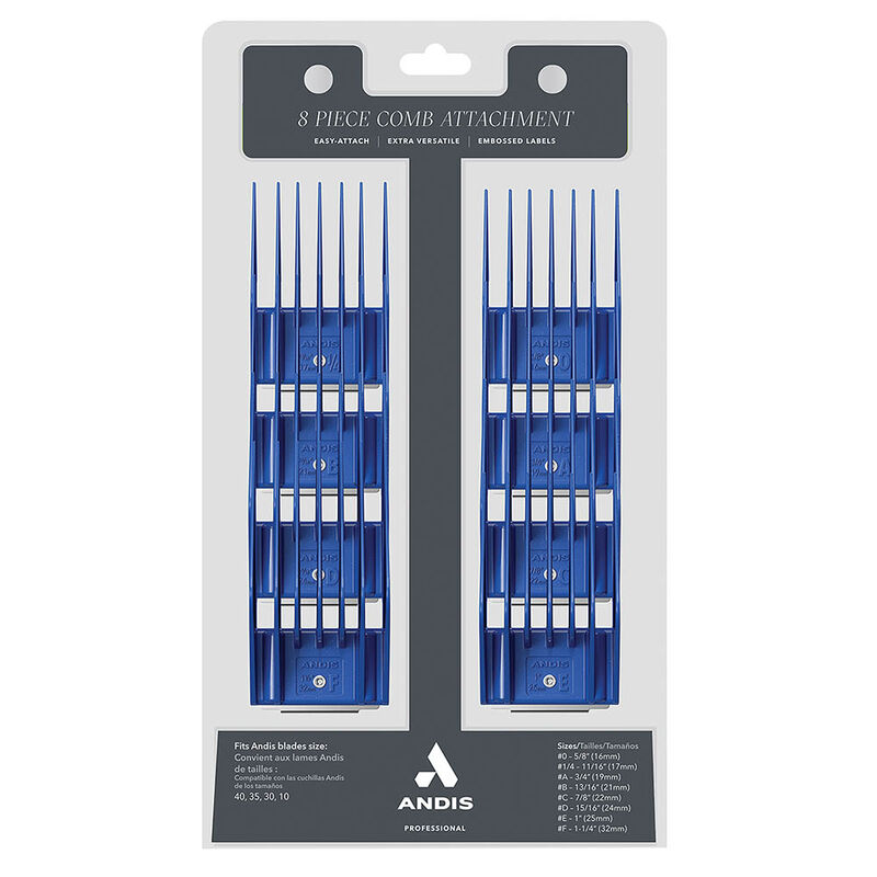 Andis, 8 Piece Snap-On Comb Set - Large - Grooming Blade image number null