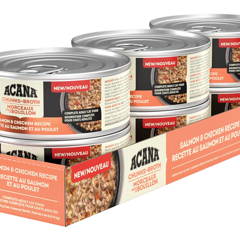 Acana, Can, Feline Adult, Chunks in Broth Salmon & Chicken Recipe, 155g image number null