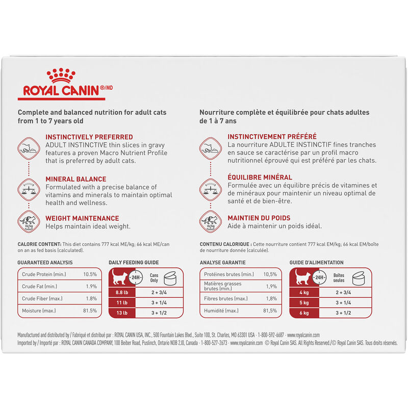 Royal Canin, Feline Health Nutrition - Adult Instinctive - 85 g x 12 pk - Wet Cat Food image number null