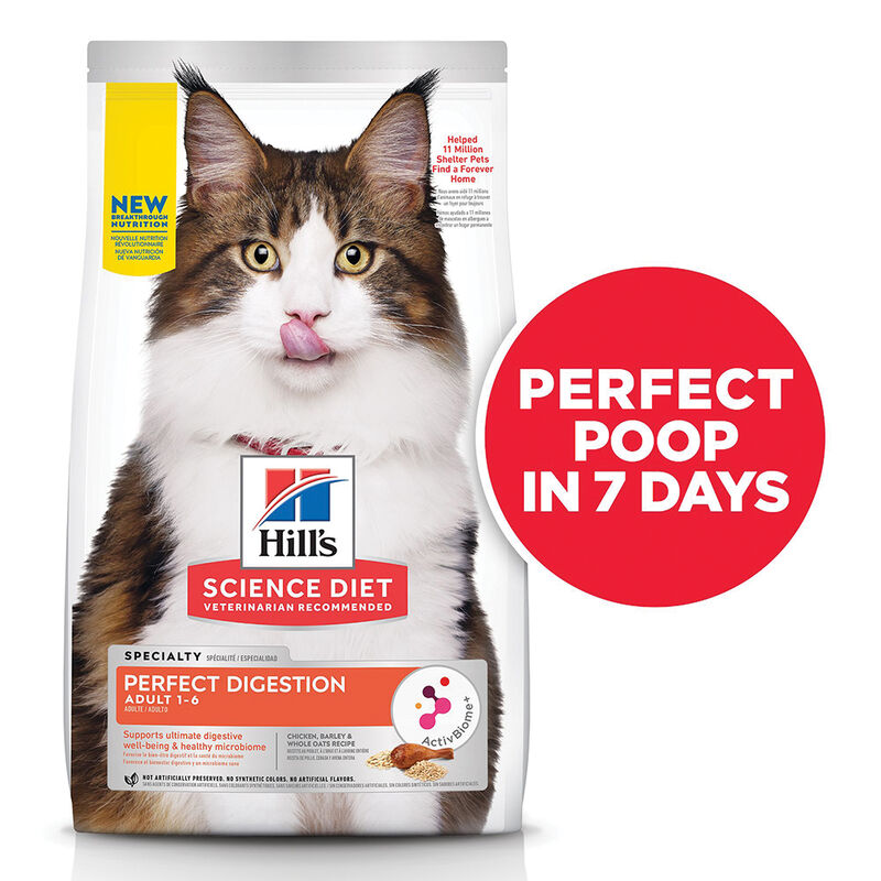 Science Diet, Feline Adult - Perfect Digestion Chicken - Dry Cat Food image number null