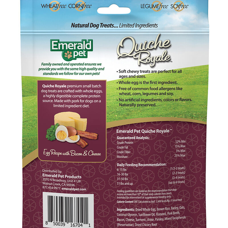Emerald Pet, Quiche Royale, Bacon & Cheese Chewy Treats - 170 g image number null