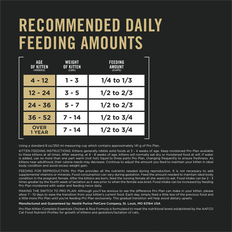 Pro Plan, Complete Essentials Chicken and Rice Formula - Dry Kitten Food image number null