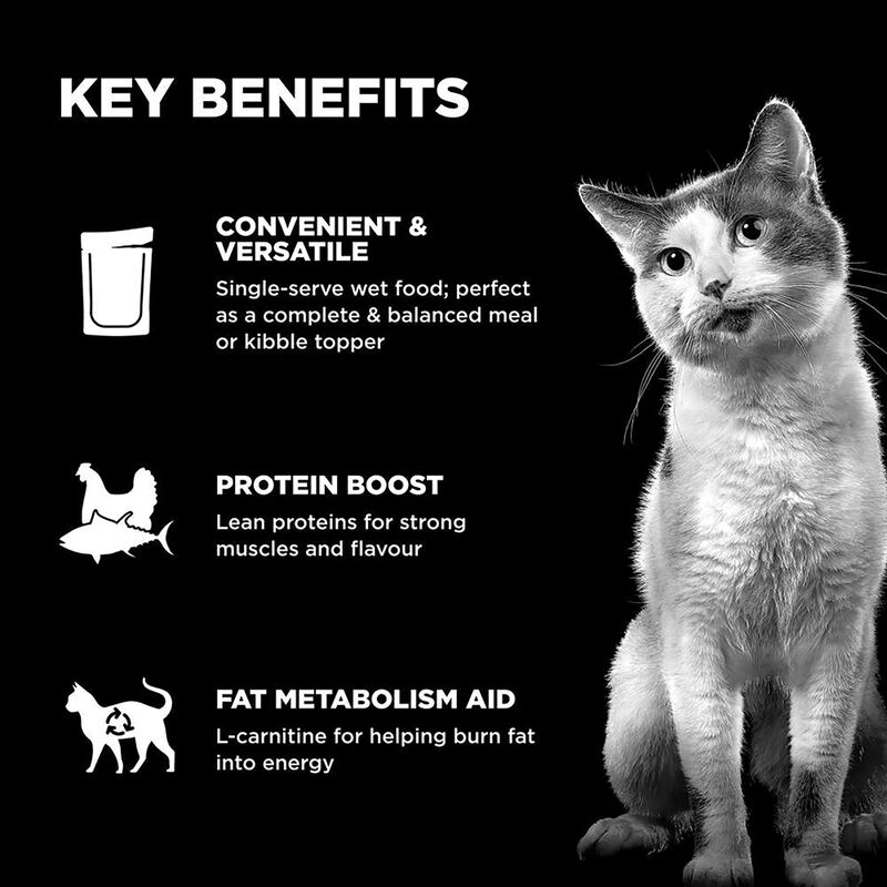GO! SOLUTIONS,  BOOSTER Weight Management Minced Chicken + Tuna with gravy - 71 g - Wet Cat Food image number null