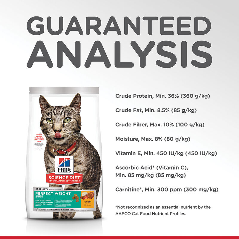 Science Diet, Adult Perfect Weight Chicken Recipe Dry Cat Food for healthy weight and weight managem image number null