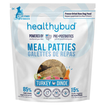 Healthybud, Freeze-Dried Turkey Meal Patties 397g - Freeze Dried Dog Food