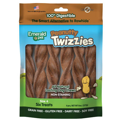 Emerald Pet, Twizzies, LID GF Chew - Peanutty - 6" - 6 pk