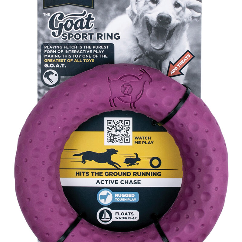 Tall Tails, GOAT Rubber Ring - 7" - Toss Dog Toy image number null
