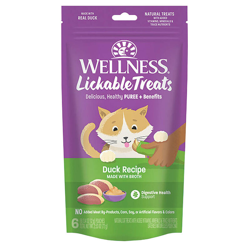 Wellness, Lickable Puree GF Treats - Duck - 72 g - Cat Treats image number null