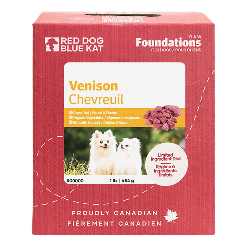 Red Dog Blue Kat, Foundations Venison 4x0.25lb - Frozen Dog Food image number null