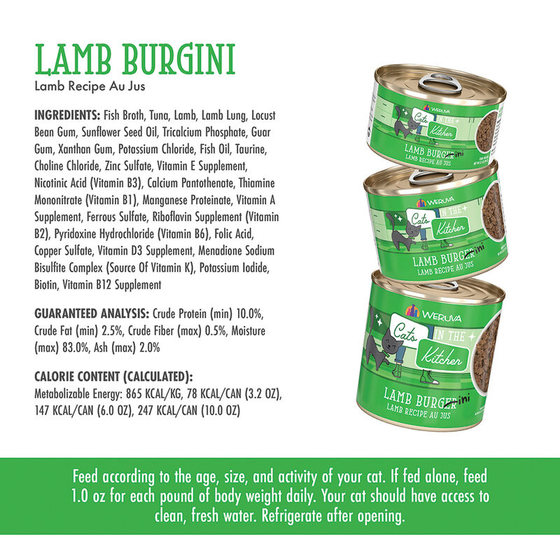 Weruva, Can Feline  - Lamb Burgini - Lamb - 170 g - Minced - Wet Cat Food image number null