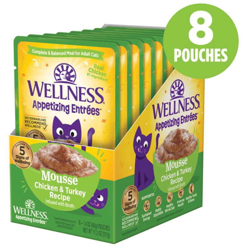 Wellness, Appetizing Entrée - Mousse Chicken & Turkey with Broth - Wet Cat Food image number null