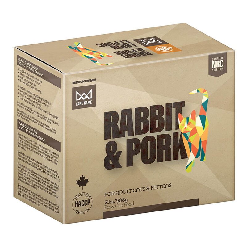 Big Country Raw, Fare Game - Rabbit & Pork - 0.9 kg - Frozen Cat Food image number null