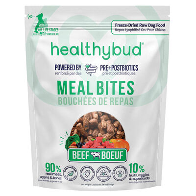 Healthybud, Freeze-Dried Beef Meal Bites with Pre+Postbiotics 397g - Freeze Dried Dog Food
