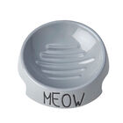 PetRageous, Meow Inverted Cat Bowl - Gray - 5" image number null