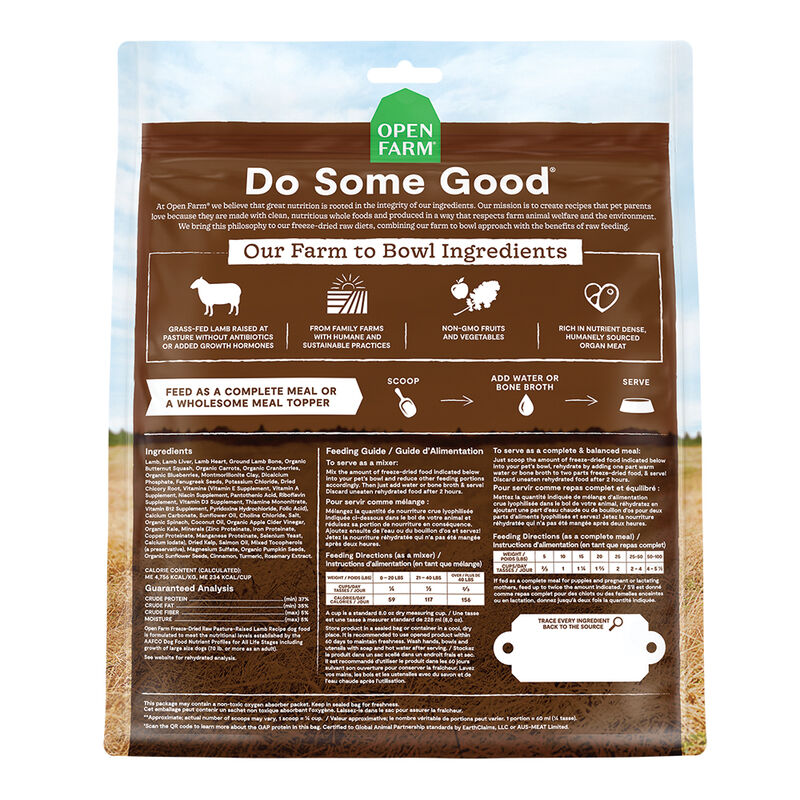 Open Farm, Pasture-Raised Lamb Freeze Dried Raw Dog Food - Freeze Dried Dog Food image number null