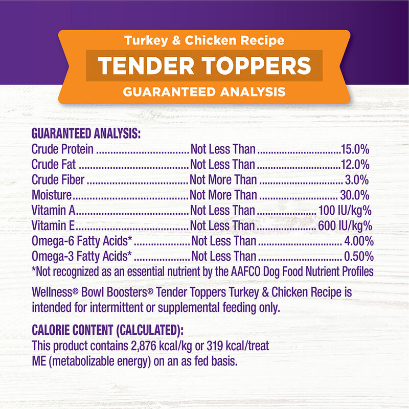 Wellness, Bowl Boosters - Tender Toppers Turkey & Chicken Recipe - 227 g - Freeze Dried Dog Food image number null