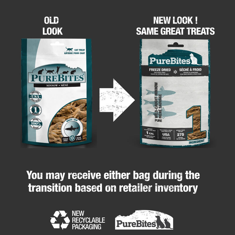 PureBites, Super Value Size Cat Treats - Minnow - 66 g - Freeze Dried Cat Treat image number null