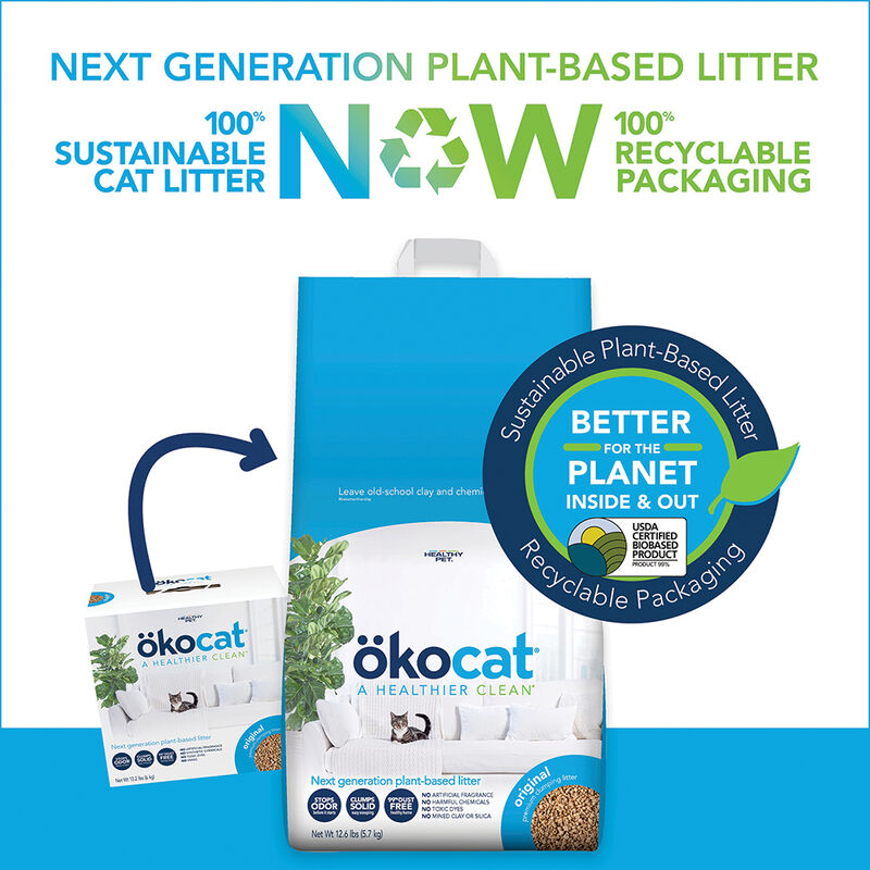 Okocat, Natural Wood Clumping Litter - 4.5 kg image number null