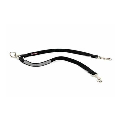 Smoochy Poochy, Reflective Coupler Leash Extension - Black - 3/4" Width - 2"