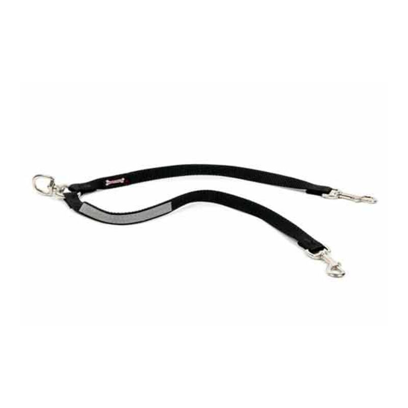 Smoochy Poochy, Reflective Coupler Leash Extension - Black - 3/4" Width - 2" image number null