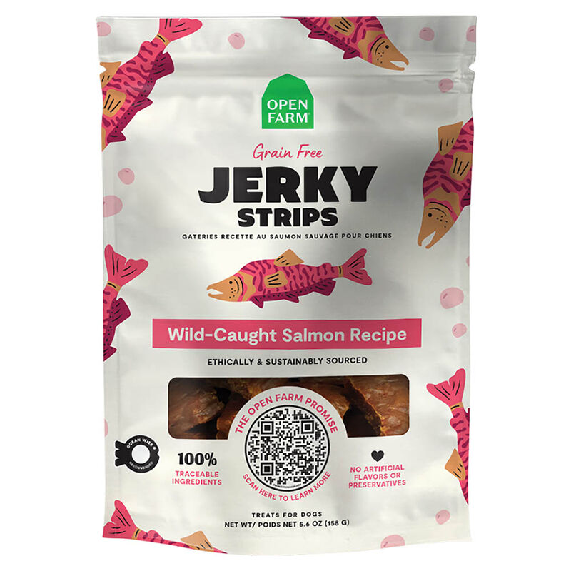 Open Farm, GF Jerky Strips - Wild-Caught Salmon - 158 g - Dog Treat image number null