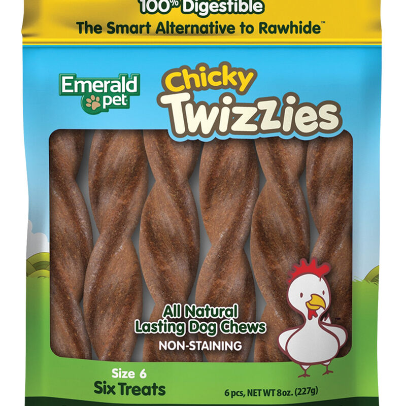 Emerald Pet, Twizzies, LID GF Chew - Chicky - 6" - 6 pk image number null