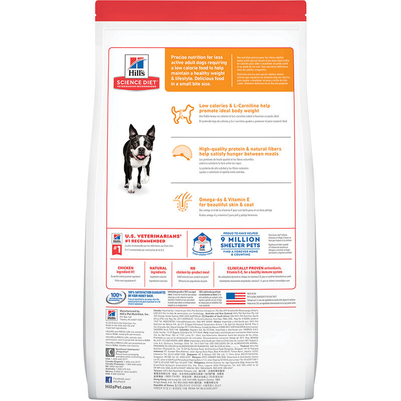 Science Diet, Adult Light Small Bites with Chicken Meal & Barley Dry Dog Food for healthy weight man image number null