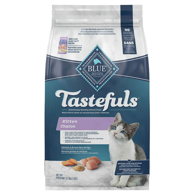 Blue Buffalo Tastefuls Healthy Growth Natural Kitten Dry Cat Food, Chicken & Brown Rice 3.1-kg image number null