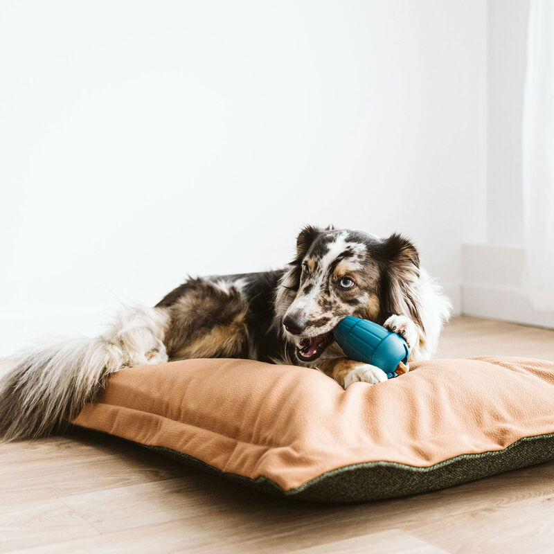 Reversible Faux Leather Cloud Pillow - Green - Med image number null