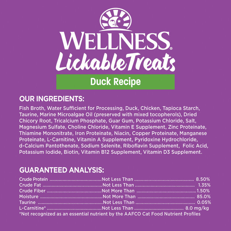 Wellness, Lickable Puree GF Treats - Duck - 72 g - Cat Treats image number null