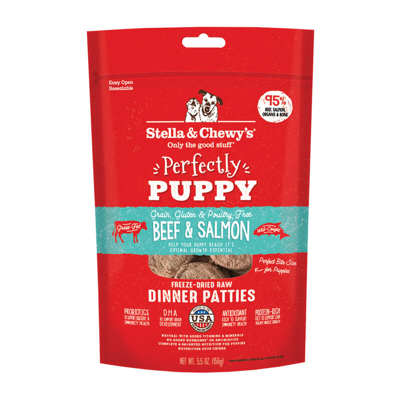 Stella & Chewy's, Dog Freeze-Dried Raw, Perfectly Puppy Beef and Salmon Patties image number null