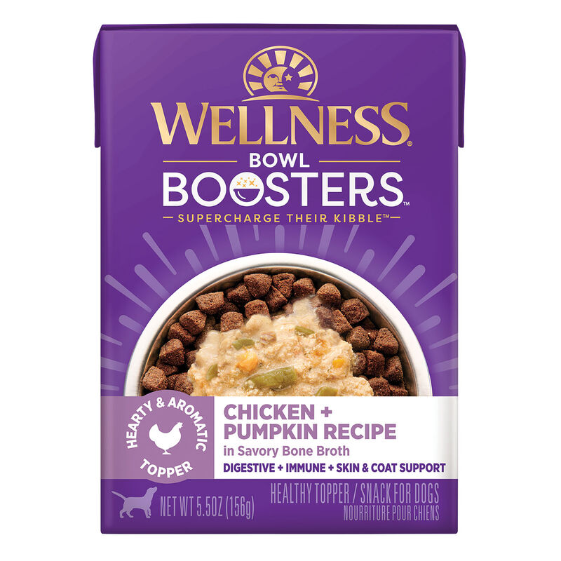 Wellness, Bowl Boosters - Hearty Toppers - Chicken & Pumpkin in Bone Broth - 156 g - Wet Dog Food image number null