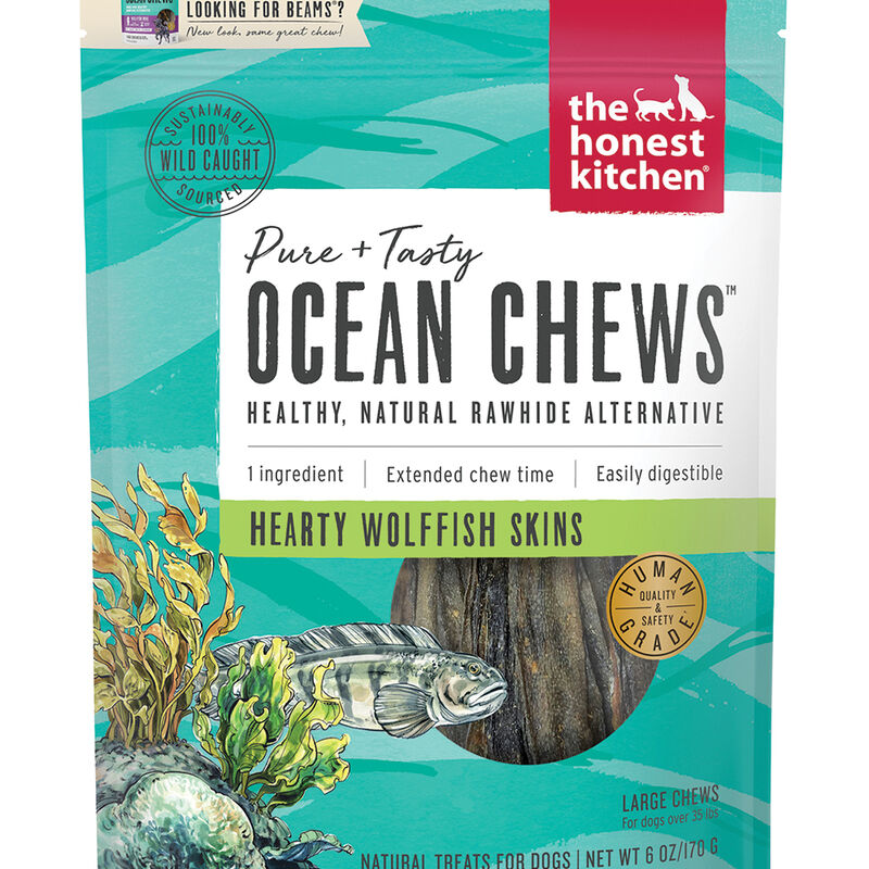 The Honest Kitchen, Ocean Chews -  Wolffish Skins - Dog Rawhide & Natural Chews image number null