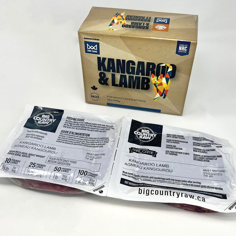 Big Country Raw, Fare Game - Kangaroo and Lamb - 4 x 1/2 lb - Frozen Cat Food image number null