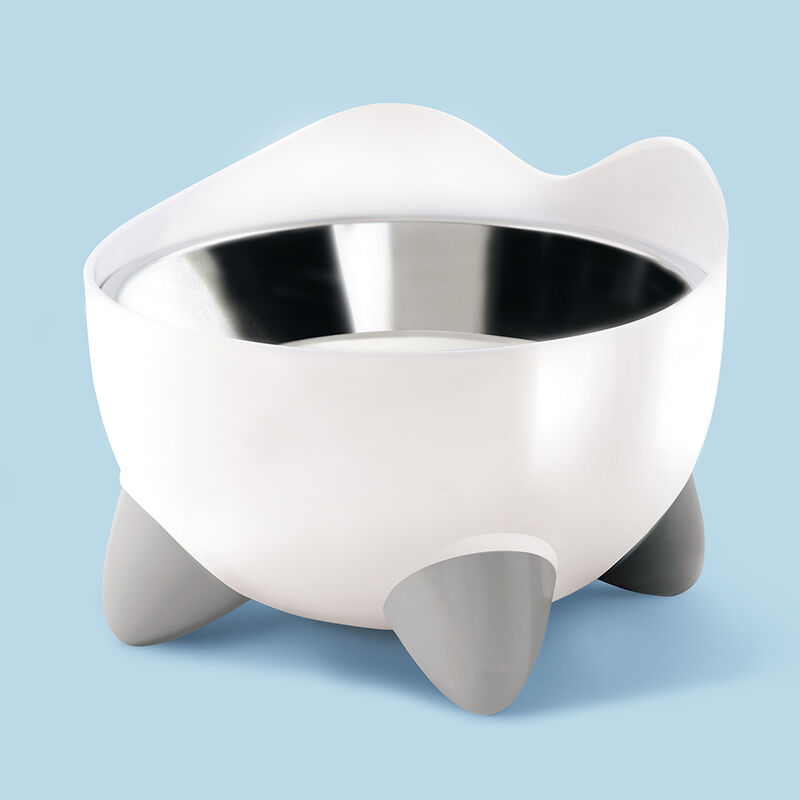 Catit, PIXI Bowl, White with Stainless Steel Dish image number null