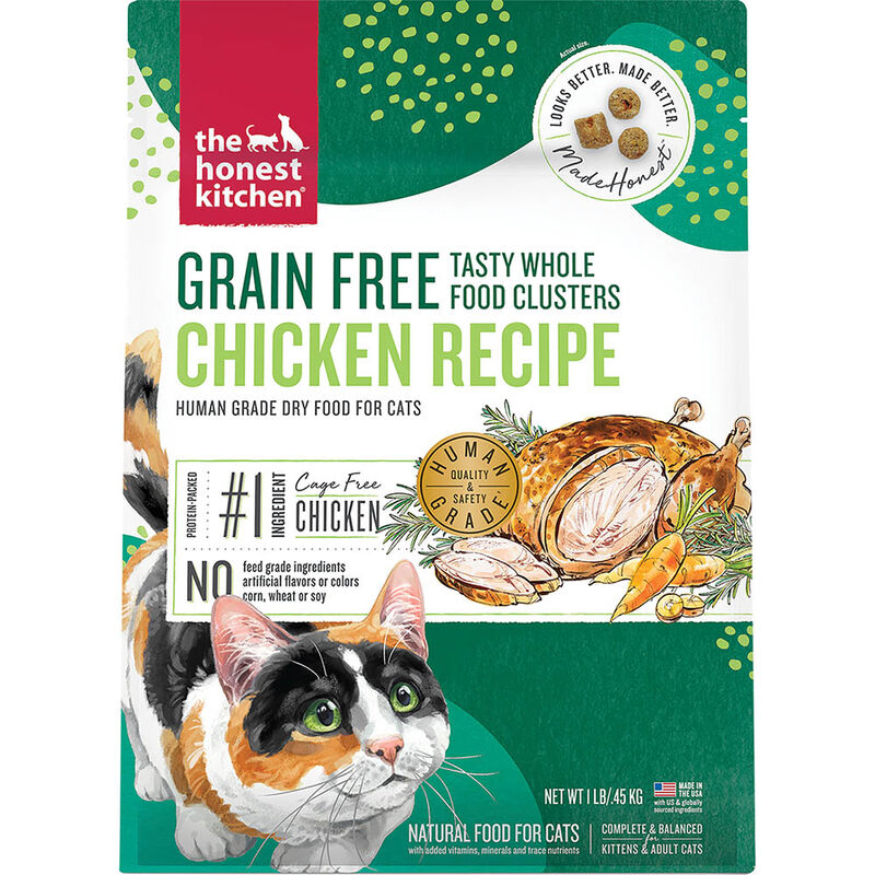 The Honest Kitchen, Grain Free Whole Food Clusters, Chicken Recipe - Dry Cat Food image number null