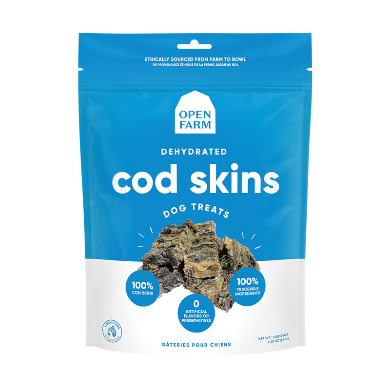 Open Farm, Dehydrated Cod Skin Dog Treats - 64 g - Dog Treat image number null