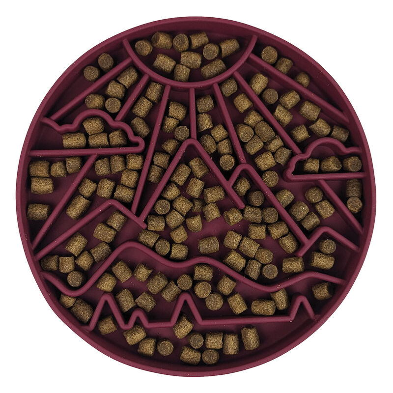 BeOneBreed, Mountains Slow Feeder - Burgundy image number null