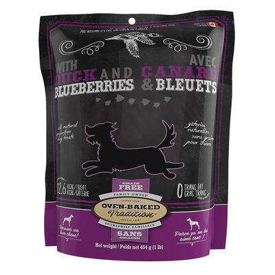 Oven Baked, GF Treats Duck & blueberry FV - Dog Treats