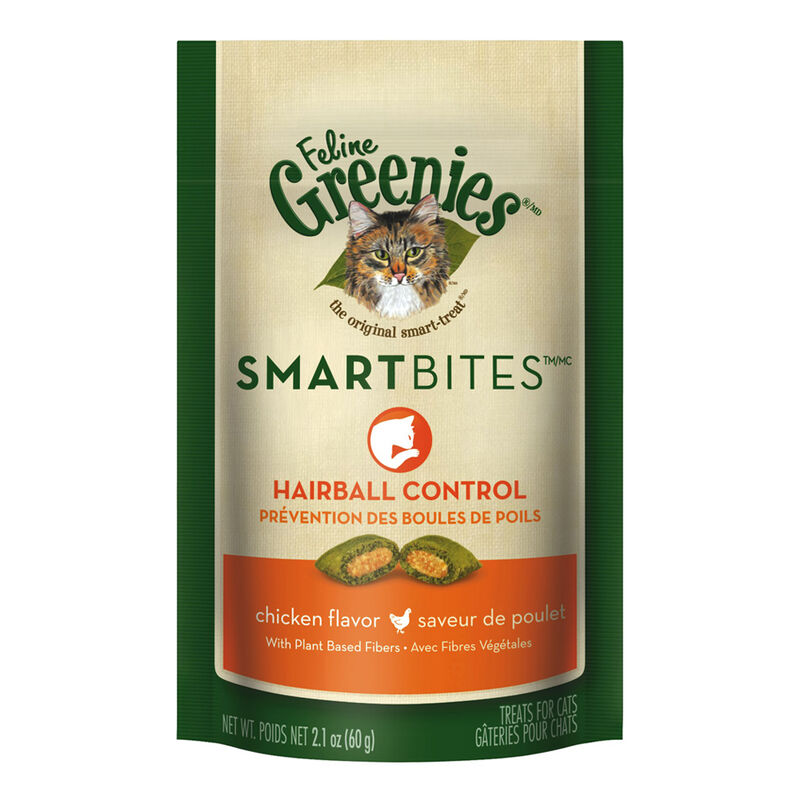 Greenies, Feline Smartbites Hairball Control - Chicken - 60 g - Cat Treat image number null