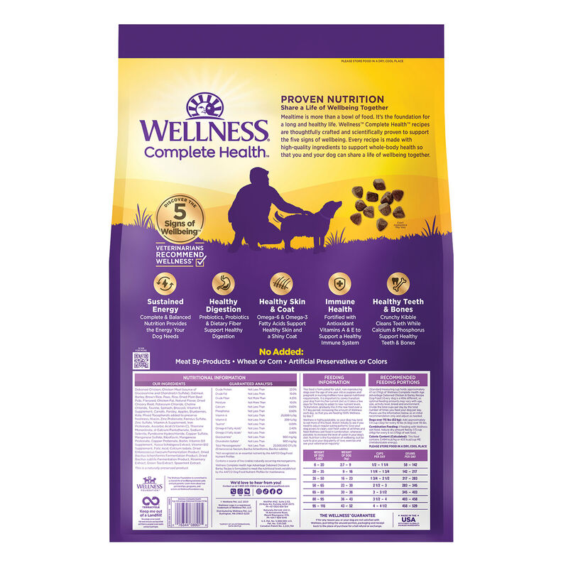 Wellness, Senior Complete Health - Chicken & Barley - Dry Dog Food image number null