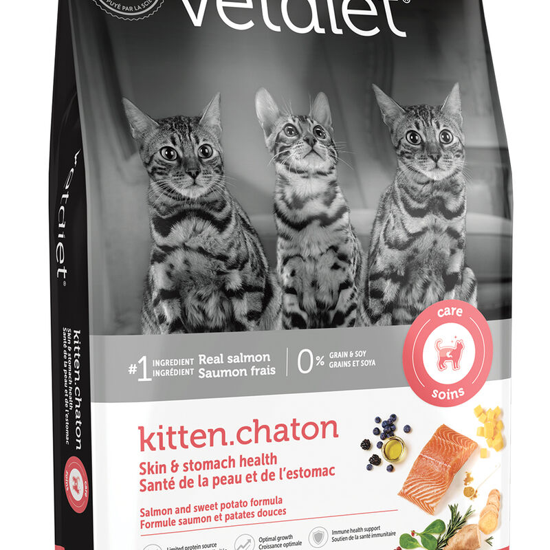 Vetdiet, Kitten -Skin & Stomach Health - Salmon & Sweet Potato - Dry Cat Food image number null