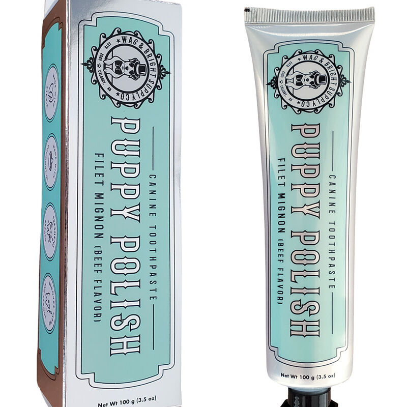 Wag & Bright Supply Co., Puppy Polish Dog Toothpaste - Filet Mignon - 100 g image number null
