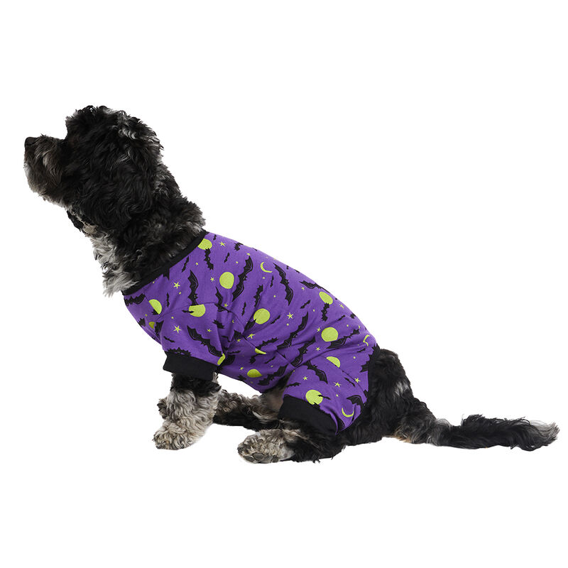 Hotel Doggy, Bats at Moonlight Pajamas -Ultraviolet - Dog Pyjamas image number null