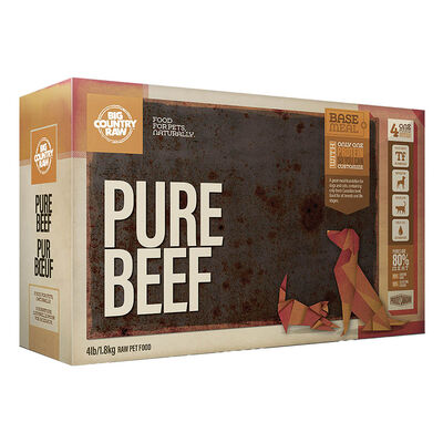 Big Country Raw, Pure Beef - 4 lb - Frozen Dog Food